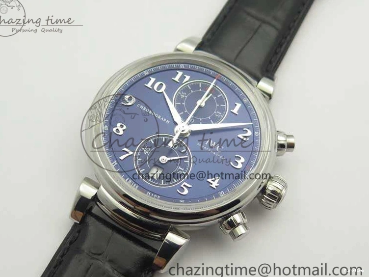MIROTIME 0116 Breathable Da Vinci IW393402 SS ZF 1:1 Best Edition Blue Dial On Black Leather Strap A 7211